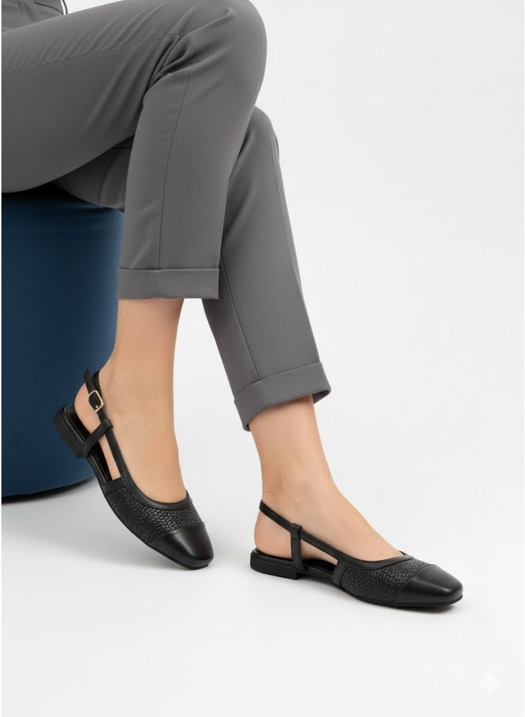 لايف ستيلاش  سابوه جلد بابزيم BF-800 - أسود - Image 1